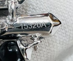 CARTIER Baiser Du Dragon 18K White Gold Black Onyx Ruby Diamond Dangle Earrings