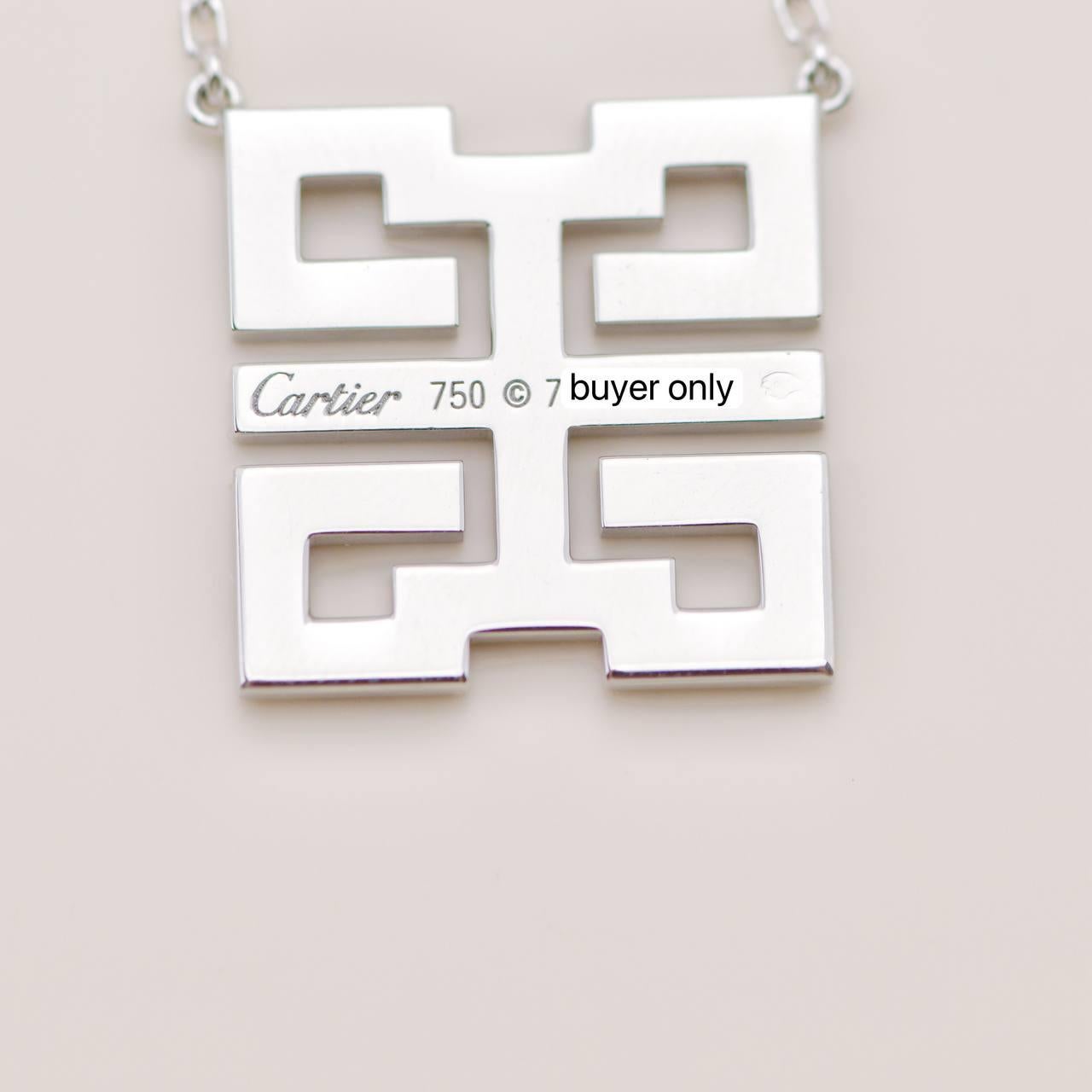 Cartier Baiser Du Dragon Diamant 18K Weißgold Anhänger Halskette im Angebot 3
