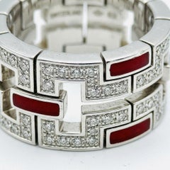 Bague Cartier « Baiser du Dragon » en or blanc 18 carats, diamants et émail