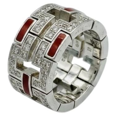 Cartier Baiser du Dragon Diamond Enamel 18k White Gold Ring