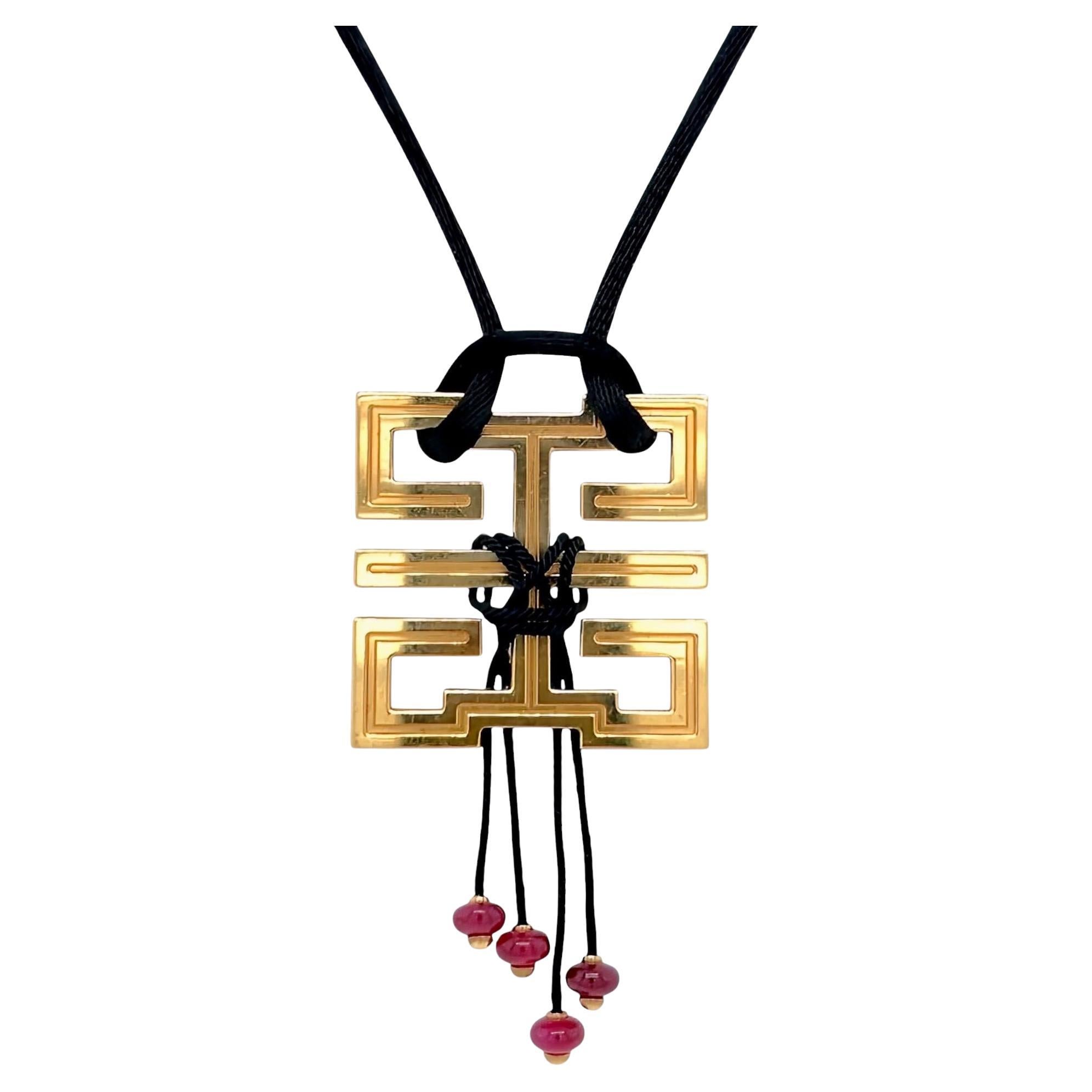 CARTIER Baiser du Dragon Gold Ruby Necklace For Sale