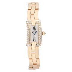 Cartier Ballerine 18k Roségold Silber Zifferblatt Diamant-Damenuhr 2992