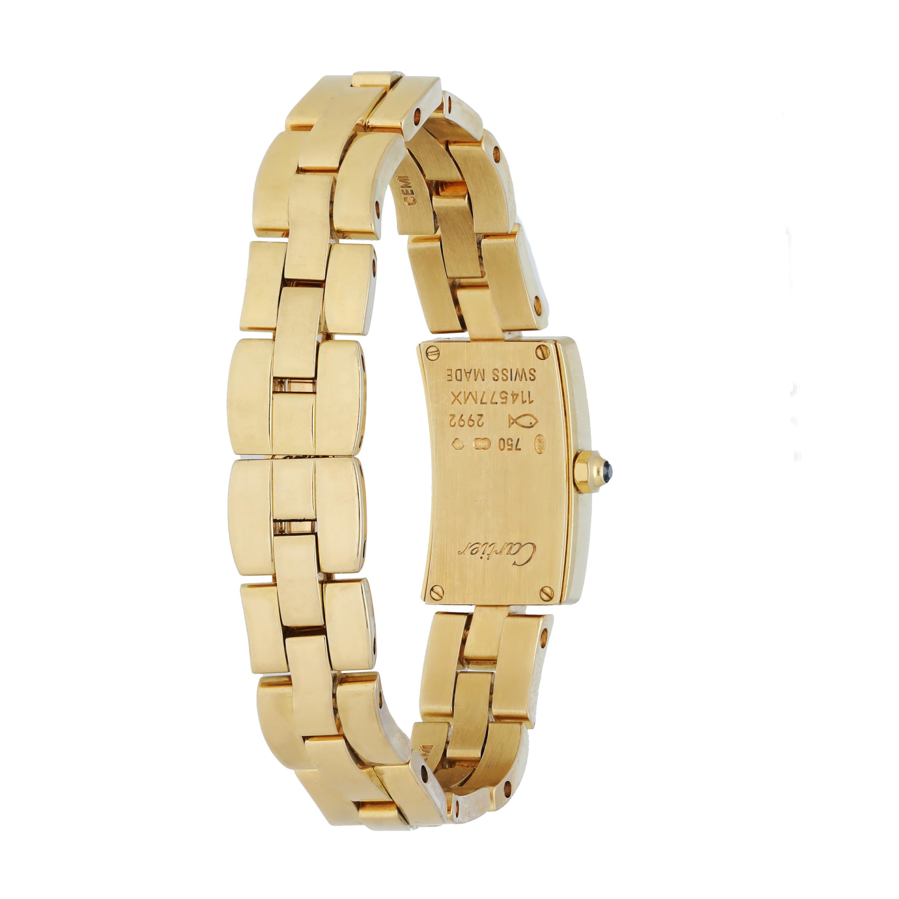 Cartier Ballerine 2992 Yellow Gold Ladies Watch In Excellent Condition For Sale In New York, NY
