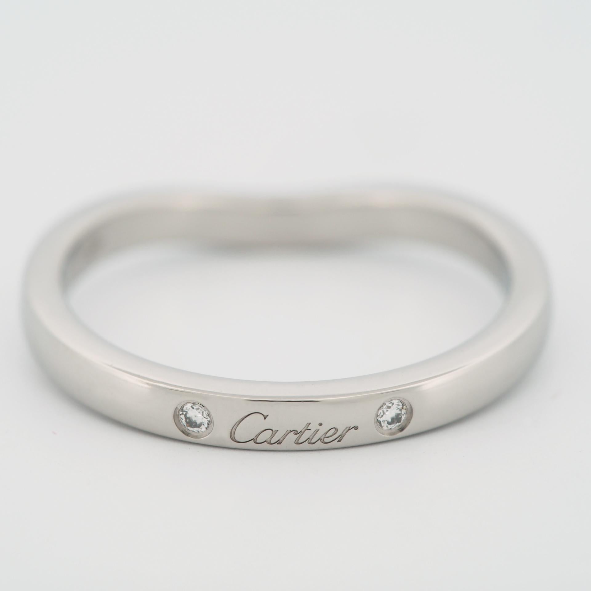 Cartier Ballerine 3P Diamanten Ehering Pt 48 im Zustand „Gut“ in Kobe, Hyogo