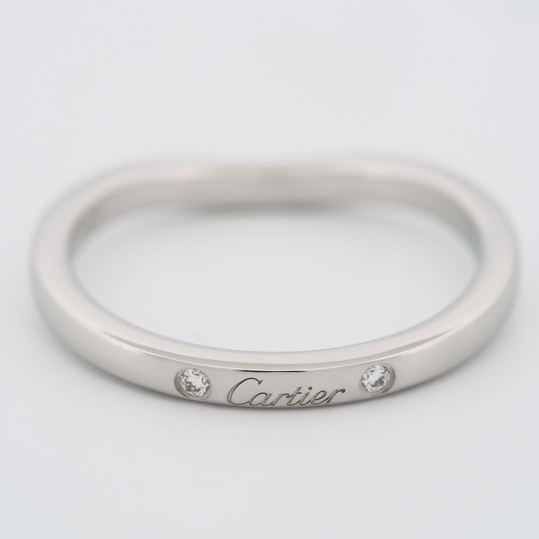 Cartier Ballerine 3P Diamanten Ehering Pt 48 im Zustand „Gut“ im Angebot in Kobe, Hyogo