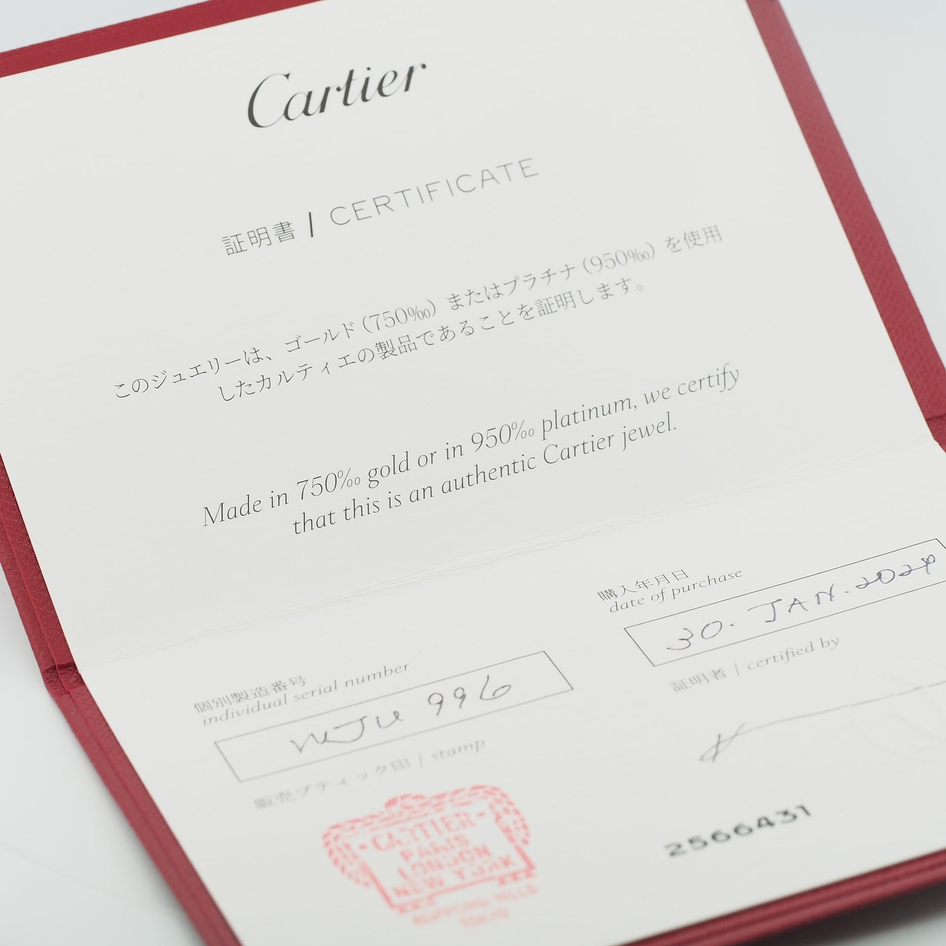 Cartier Ballerine 3P Diamanten Ehering Pt 48 im Angebot 3