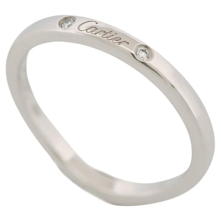 Cartier Ballerine 3P Diamanten Ehering Pt 48 im Angebot