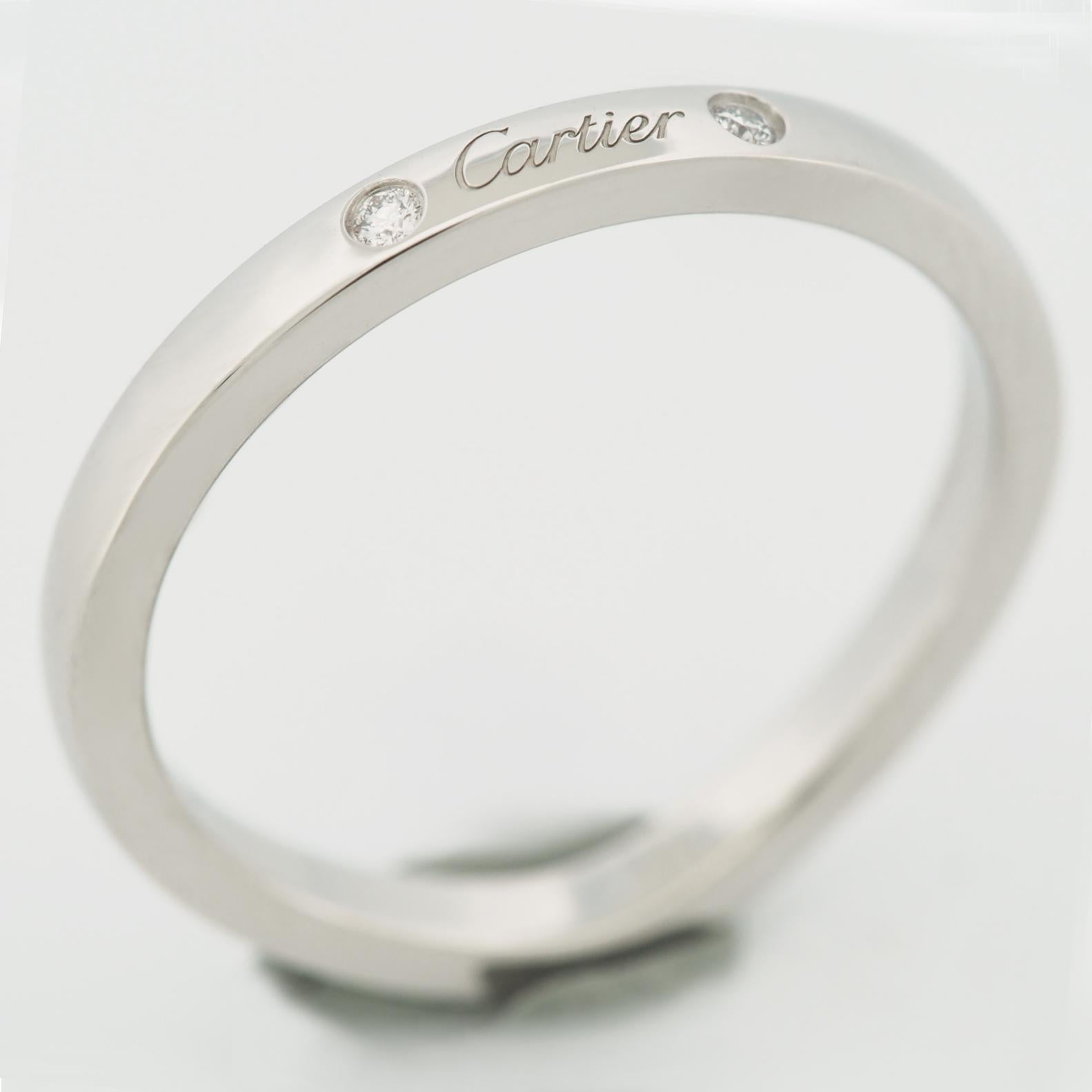 Taglio rotondo Cartier Ballerine 3P Diamonds Wedding Band Anello Pt 50 in vendita