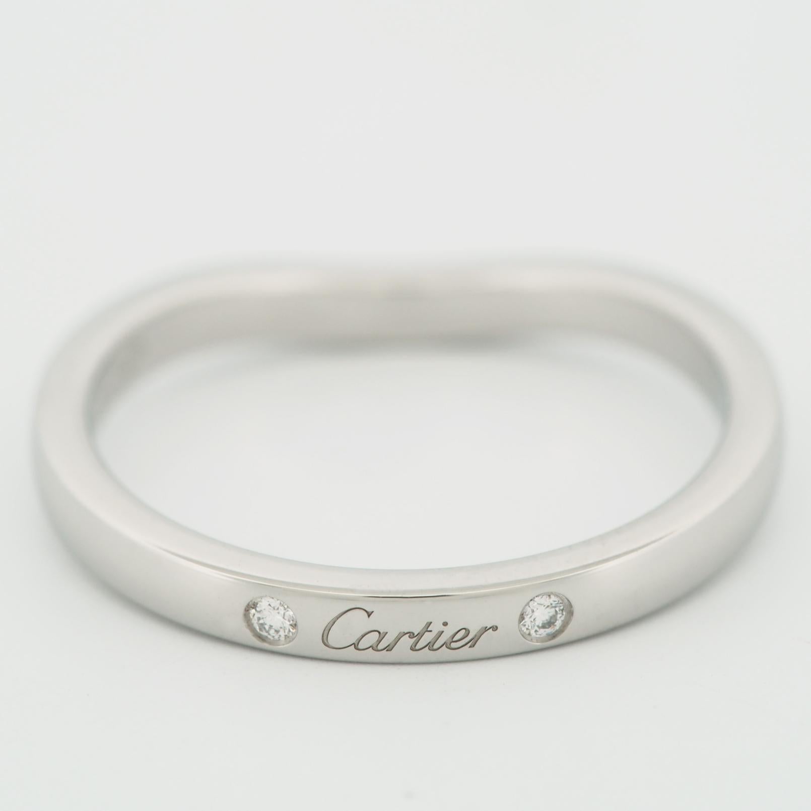 Cartier Ballerine 3P Diamonds Wedding Band Anello Pt 50 In condizioni buone in vendita a Kobe, Hyogo