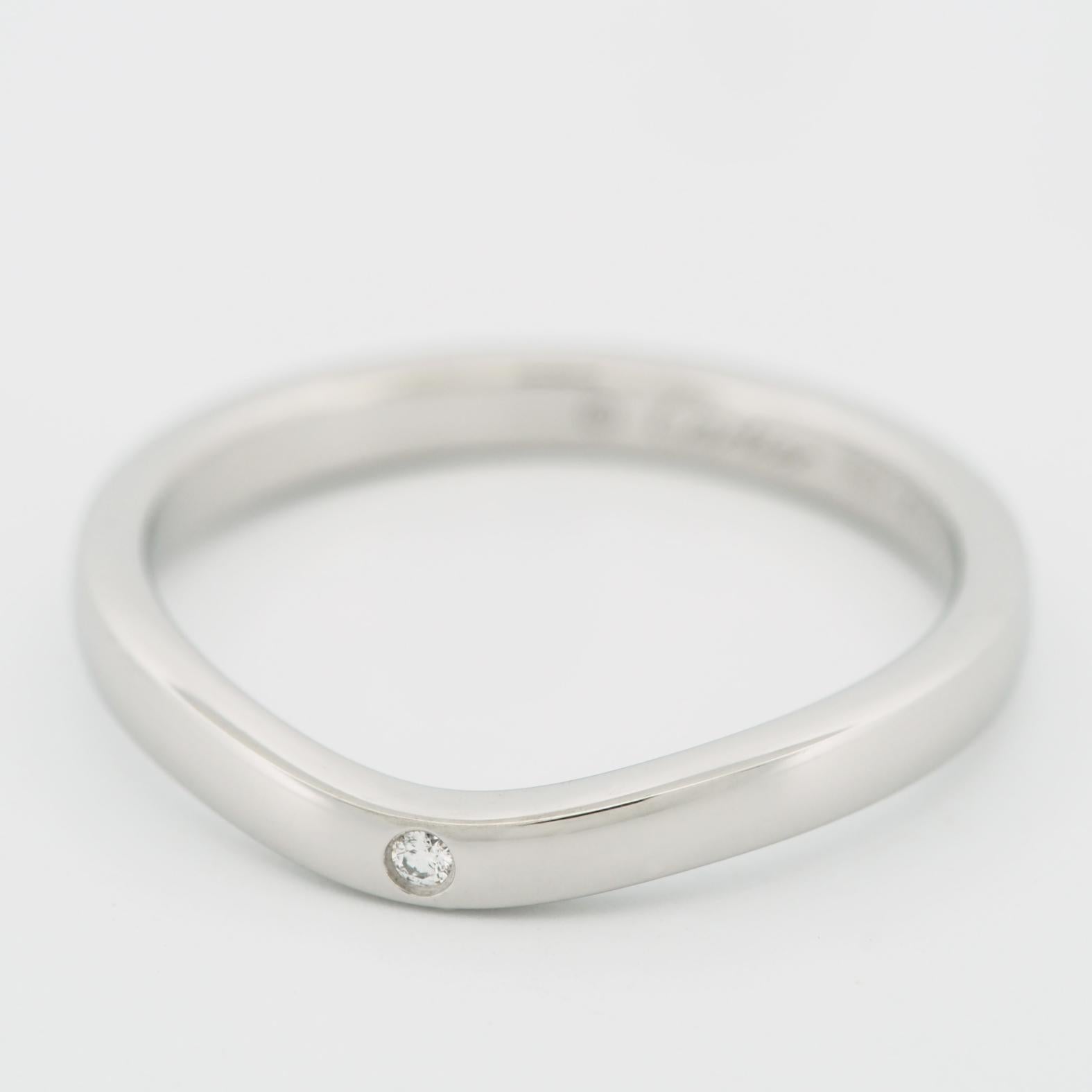 Donna Cartier Ballerine 3P Diamonds Wedding Band Anello Pt 50 in vendita