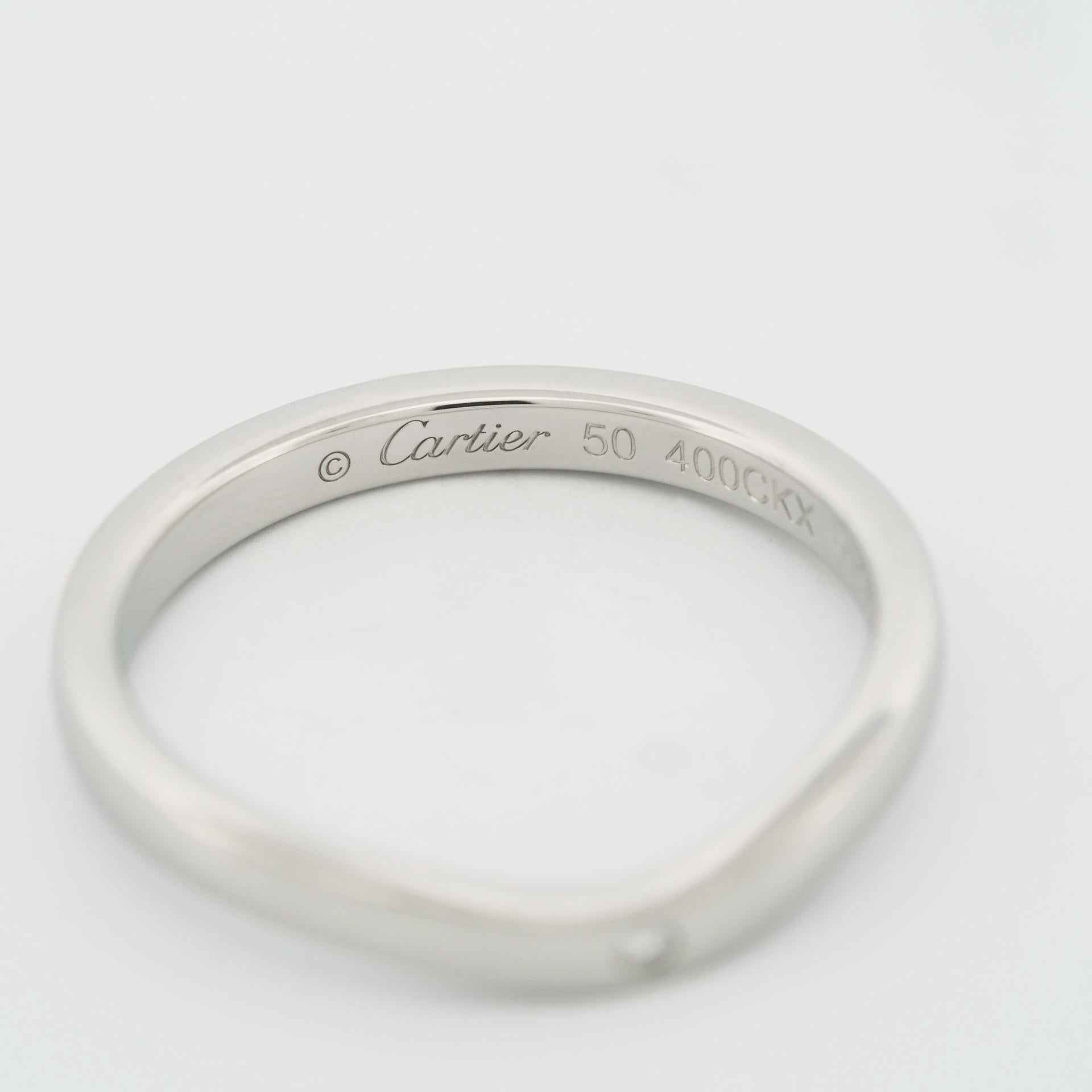 Cartier Ballerine 3P Diamonds Wedding Band Anello Pt 50 in vendita 1