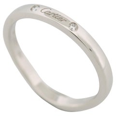 Cartier Ballerine 3P Diamonds Wedding Band Anello Pt 50