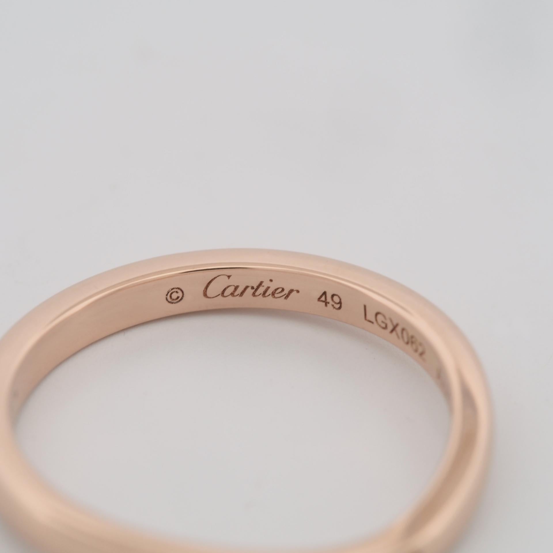 Cartier Ballerine 3P Diamonds Wedding Band Ring Rose Gold 49 1