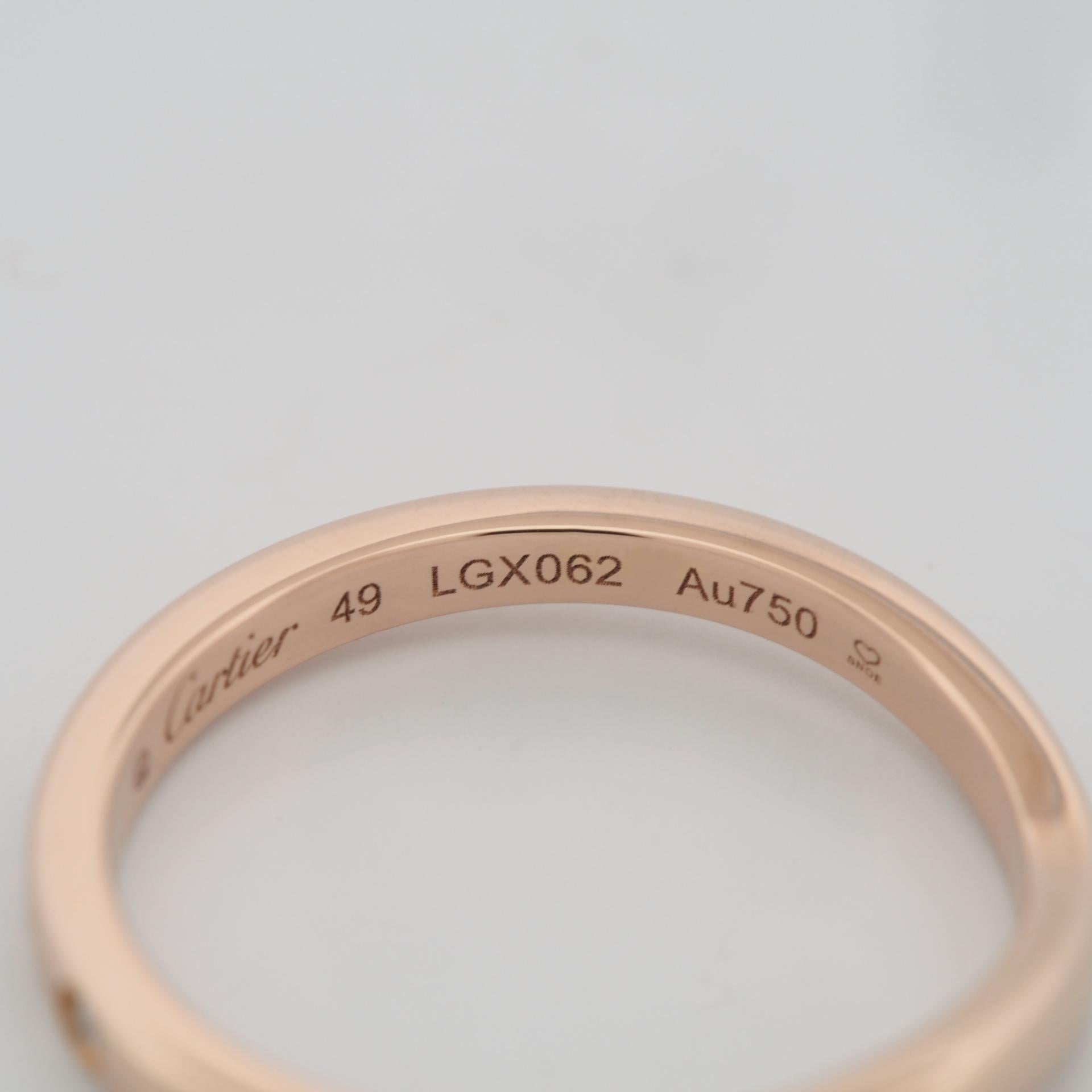 Cartier Ballerine 3P Diamonds Wedding Band Ring Rose Gold 49 2