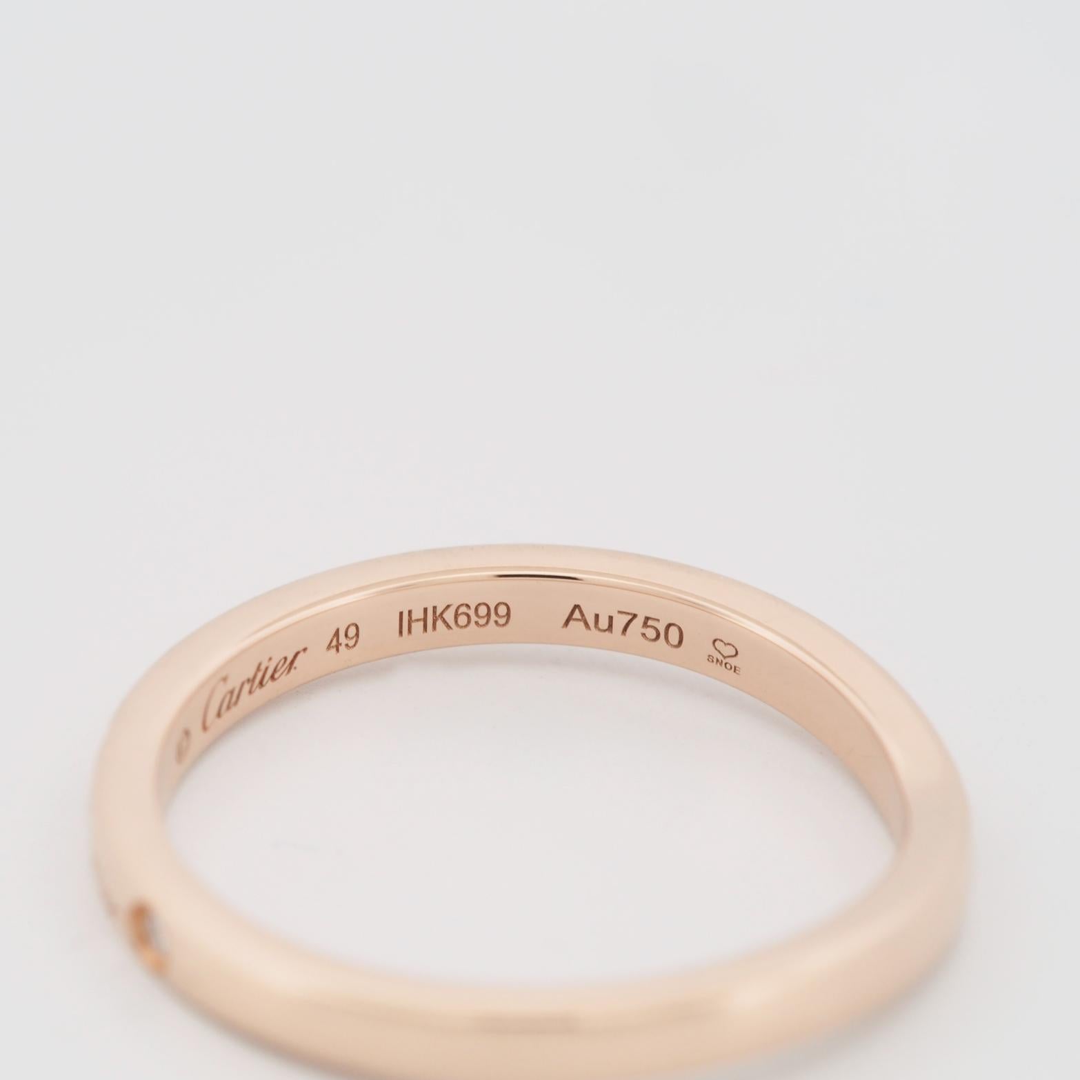 Cartier Ballerine 3P Diamonds Wedding Band Ring Rose Gold 49 US 4.75 2
