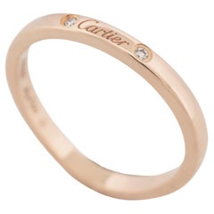 Cartier Ballerine 3P Diamonds Wedding Band Ring Rose Gold 49 US 4.75
