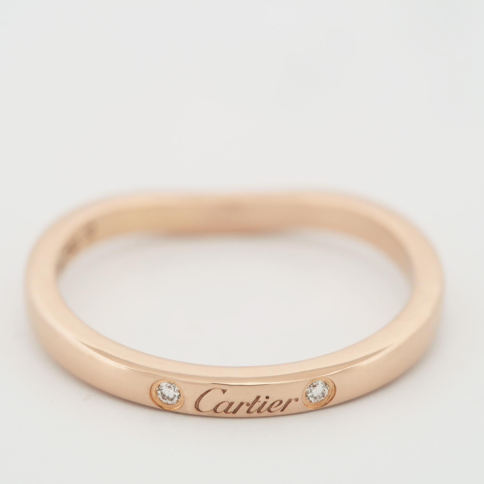 Cartier Ballerine 3P Diamantes Alianza Oro Rosa 51 US 5.5 en Bueno estado para la venta en Kobe, Hyogo