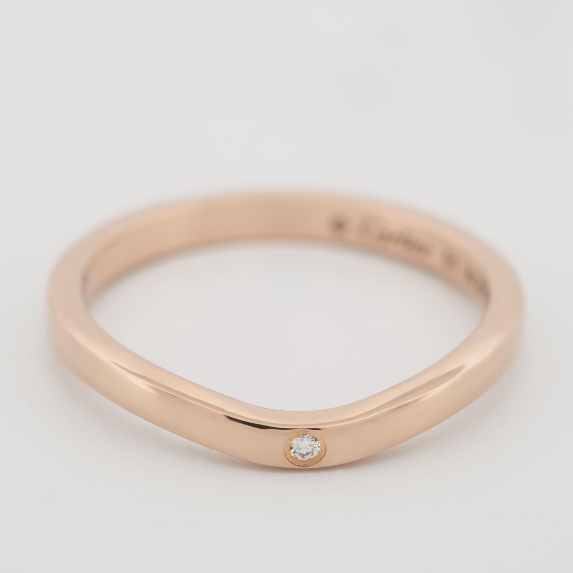 De las mujeres Cartier Ballerine 3P Diamantes Alianza Oro Rosa 51 US 5.5 en venta