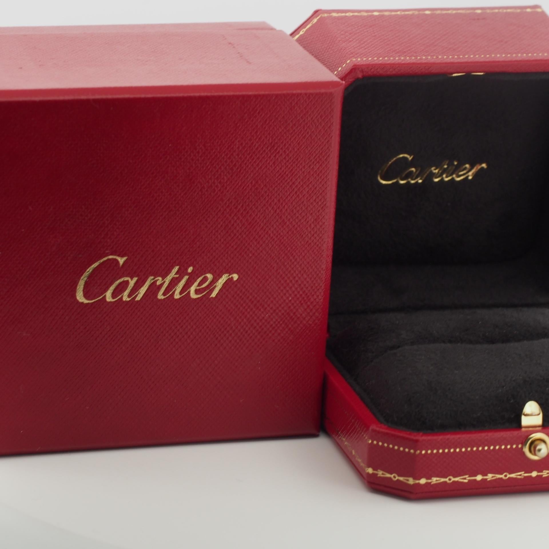 Cartier Ballerine 3P Diamantes Alianza Oro Rosa 51 US 5.5 en venta 3