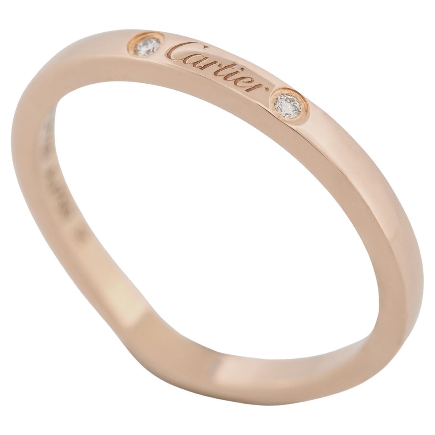 Cartier Ballerine 3P Diamantes Alianza Oro Rosa 51 US 5.5 en venta