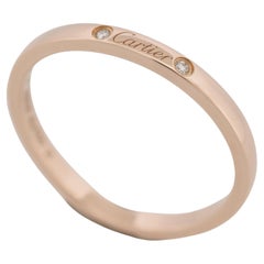 Cartier Ballerine 3P Diamonds Wedding Band Ring Rose Gold 56