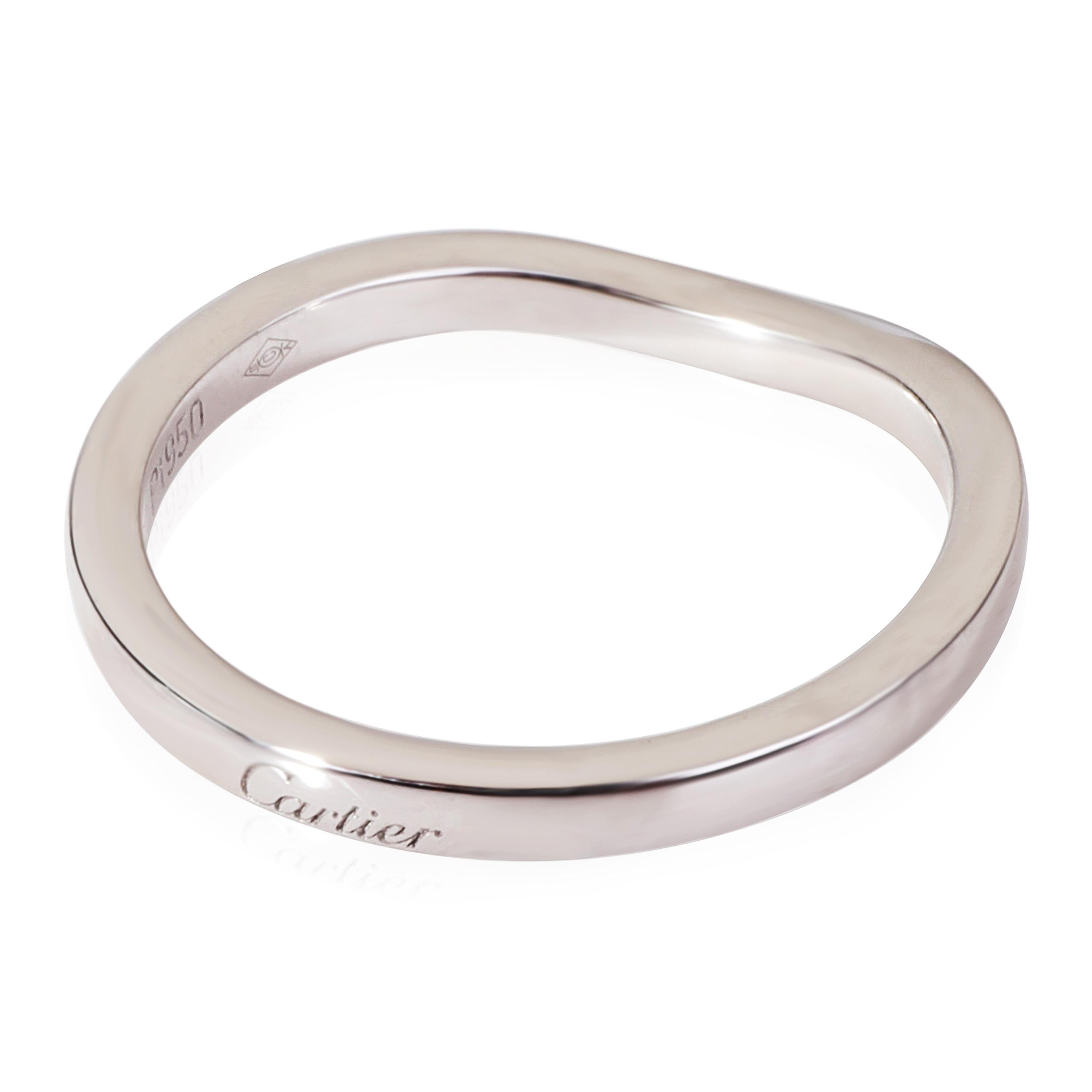 Cartier Ballerine Curved Wedding Band in Platinum For Sale at 1stDibs