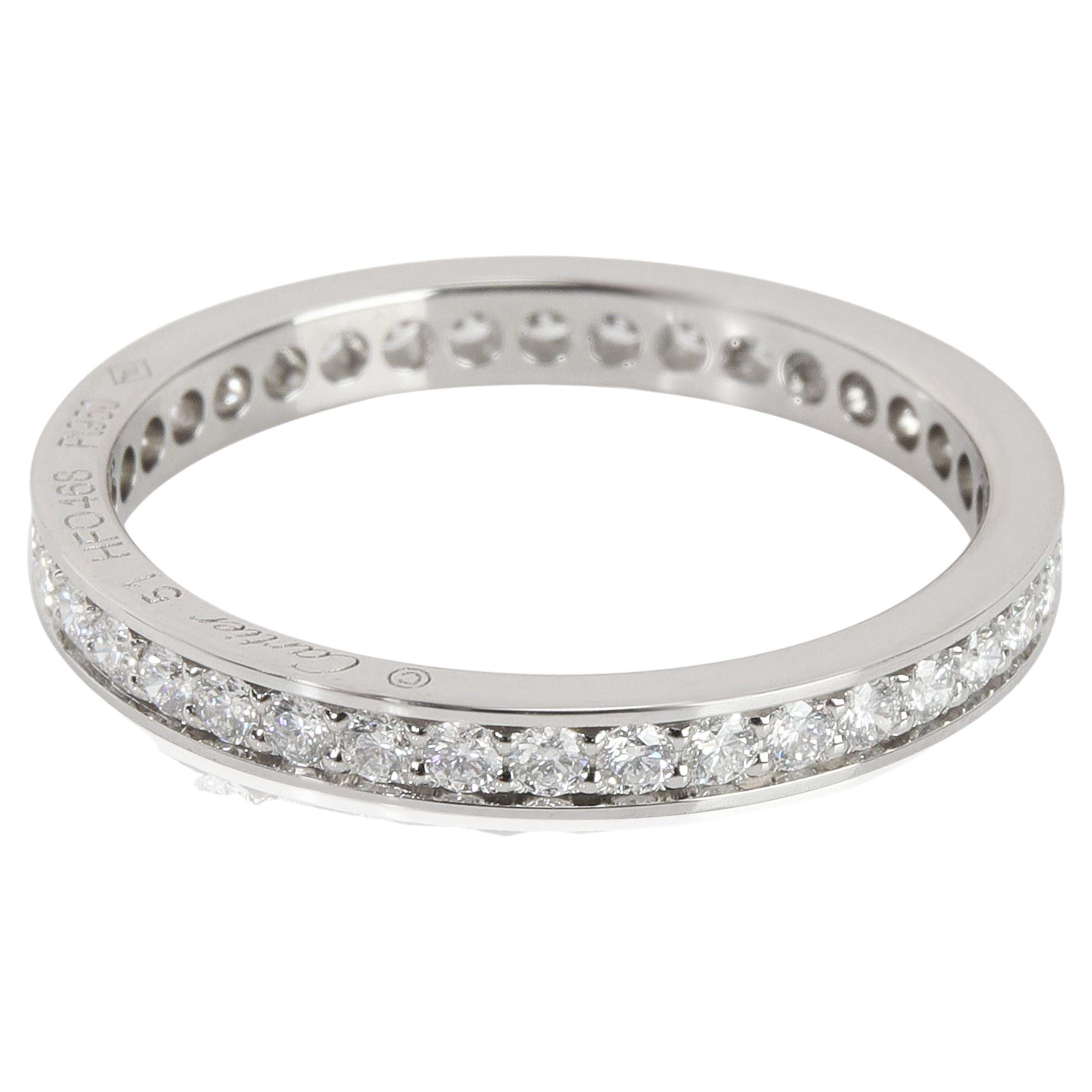 Cartier Diamond Platinum Eternity Band Ring at 1stDibs