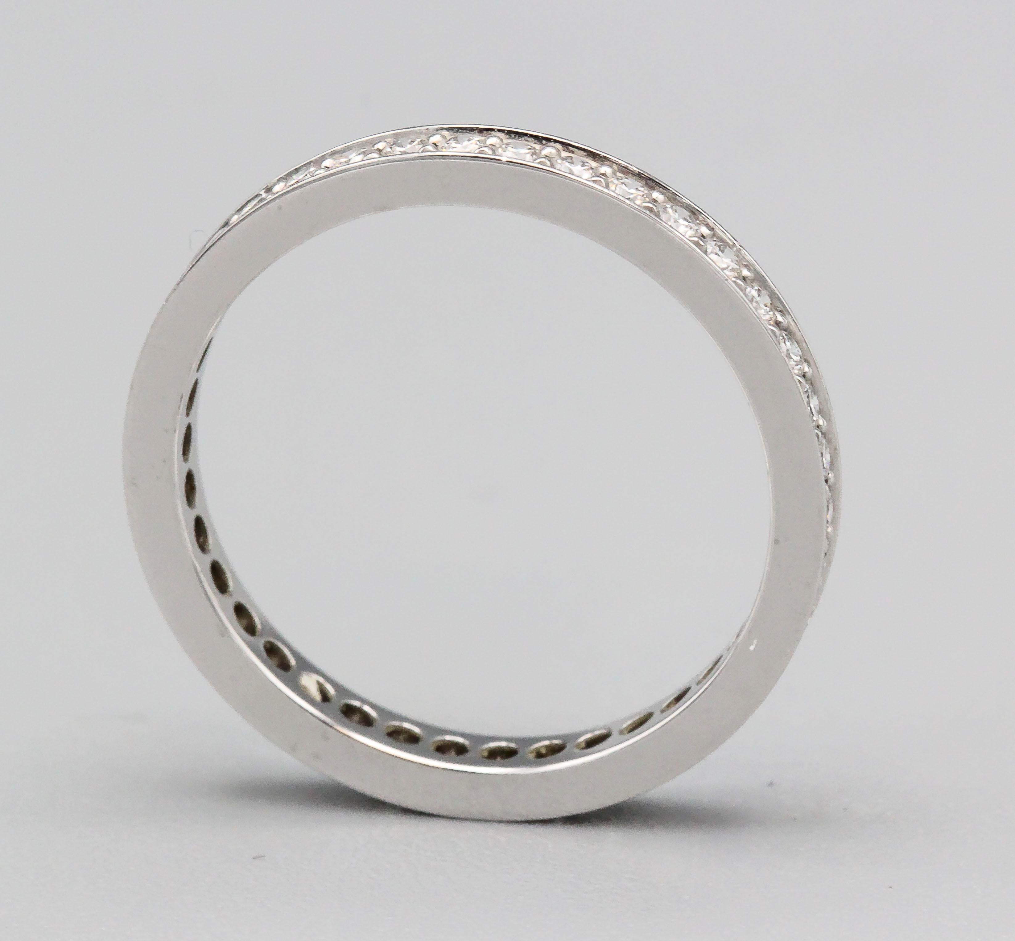Round Cut Cartier Ballerine Diamond Platinum Band Ring