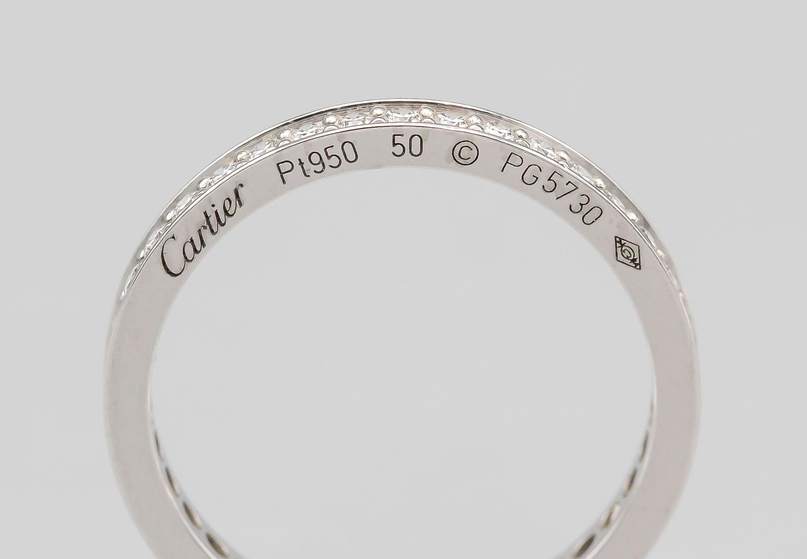 Cartier Ballerine Diamond Platinum Band Ring In Good Condition In New York, NY