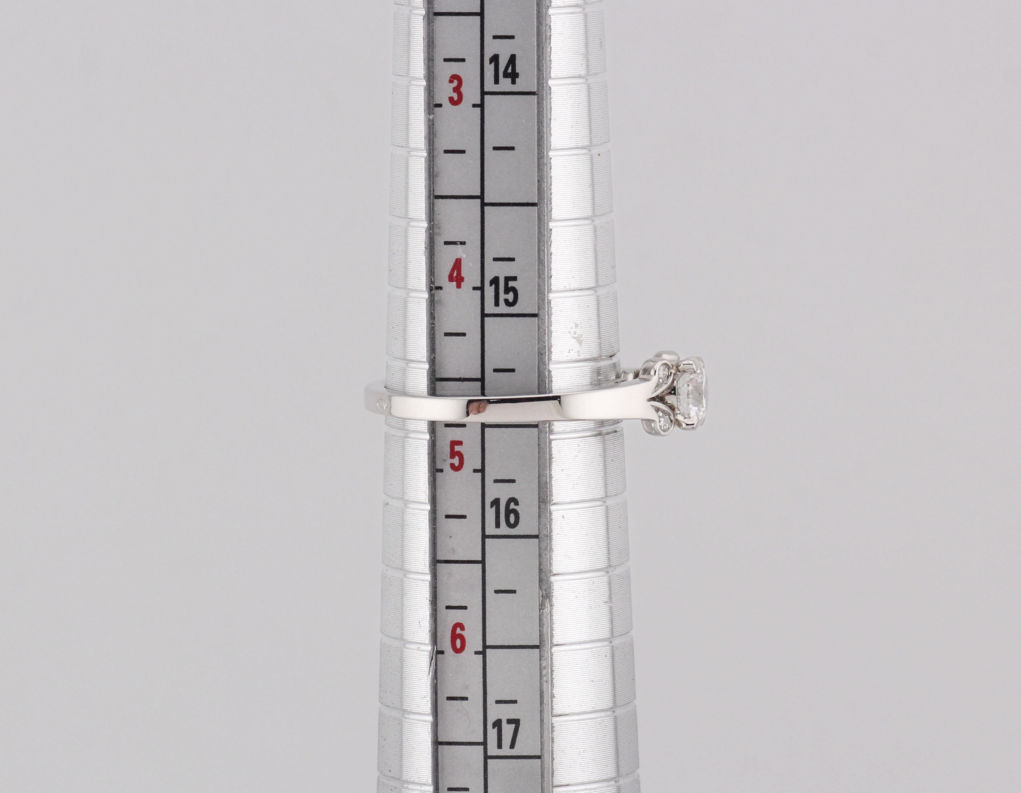 Cartier Bague de fiançailles en platine avec diamant GIA Cert .45 F VVS1 Taille 4.75 en vente 5