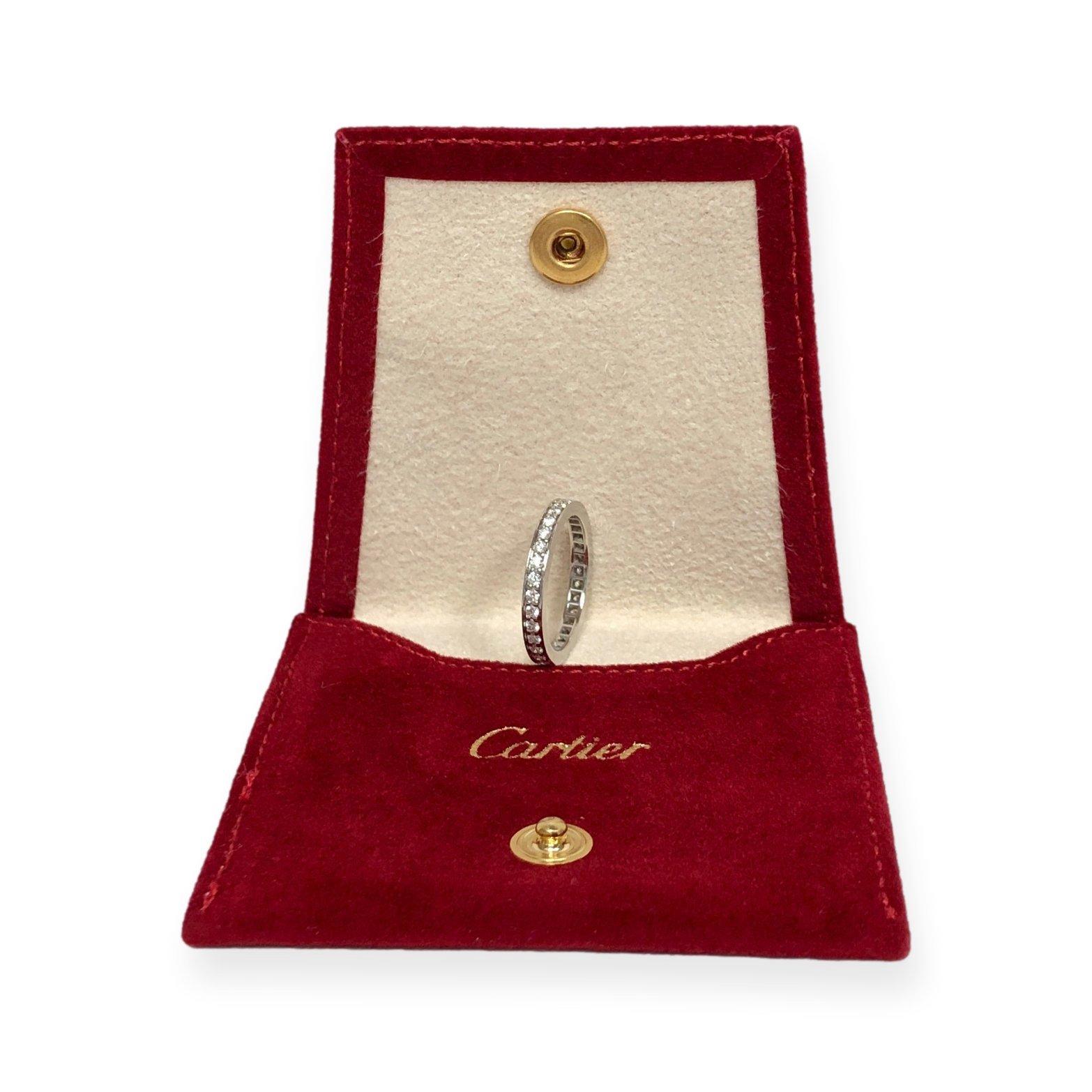 Round Cut Cartier Ballerine Platinum Channel Set Diamond Eternity Band Ring .40cts TW For Sale