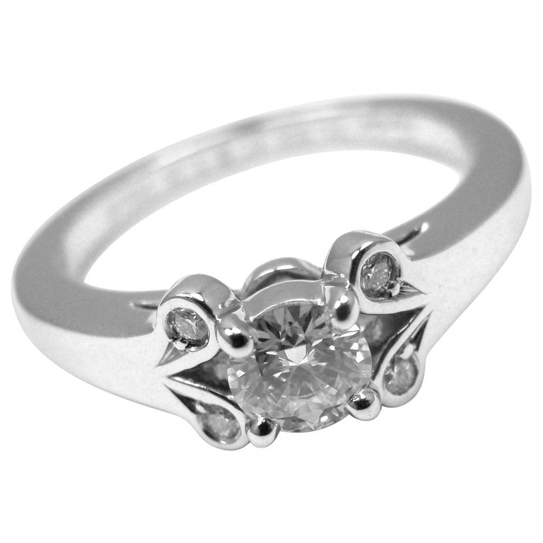 Cartier Ballerine Platinum Diamond Engagement Ring For Sale at