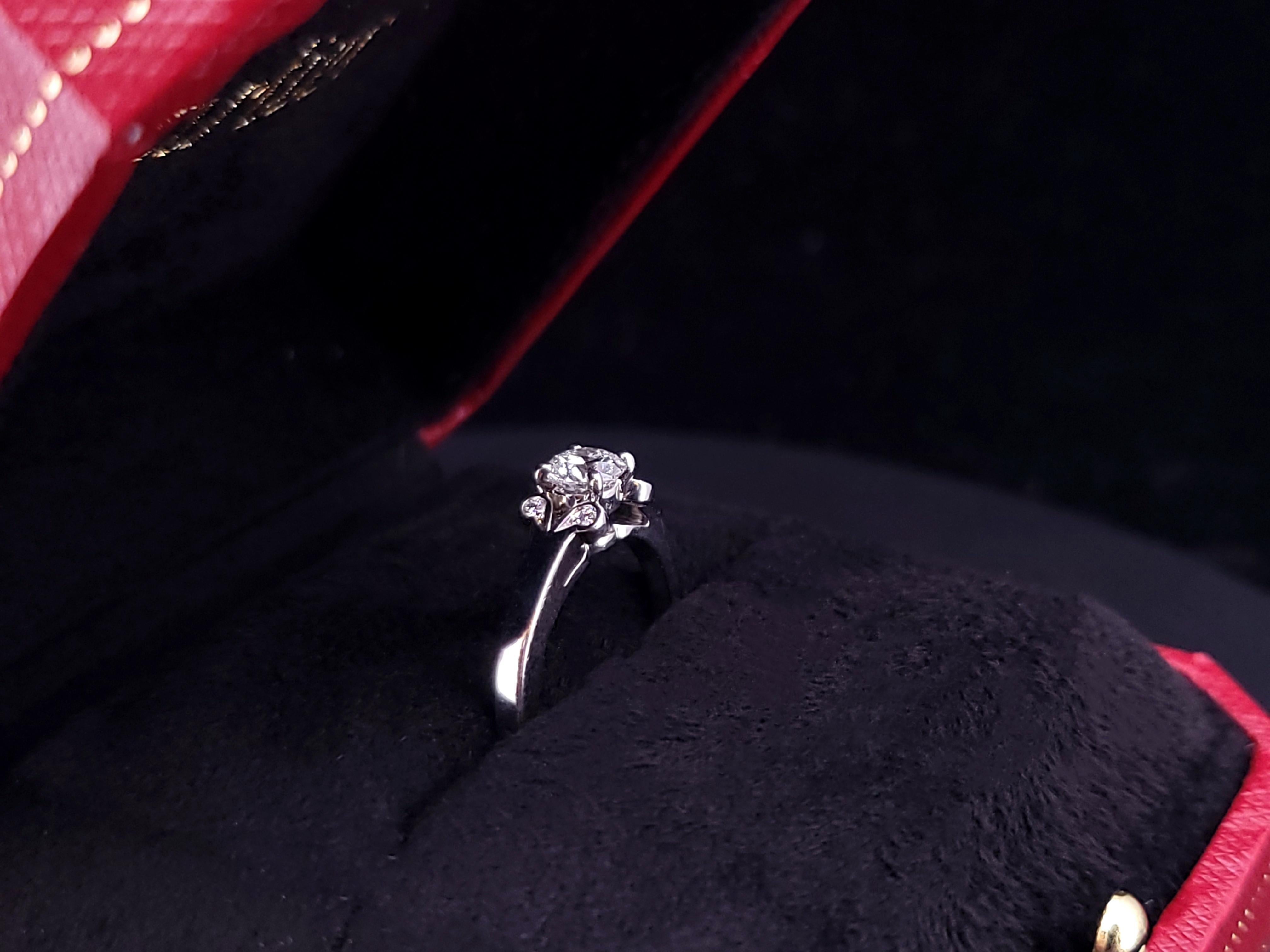 Taglio rotondo Anello di fidanzamento Cartier Ballerine Round Brilliante 0,35 tcw F, VVS1 in vendita