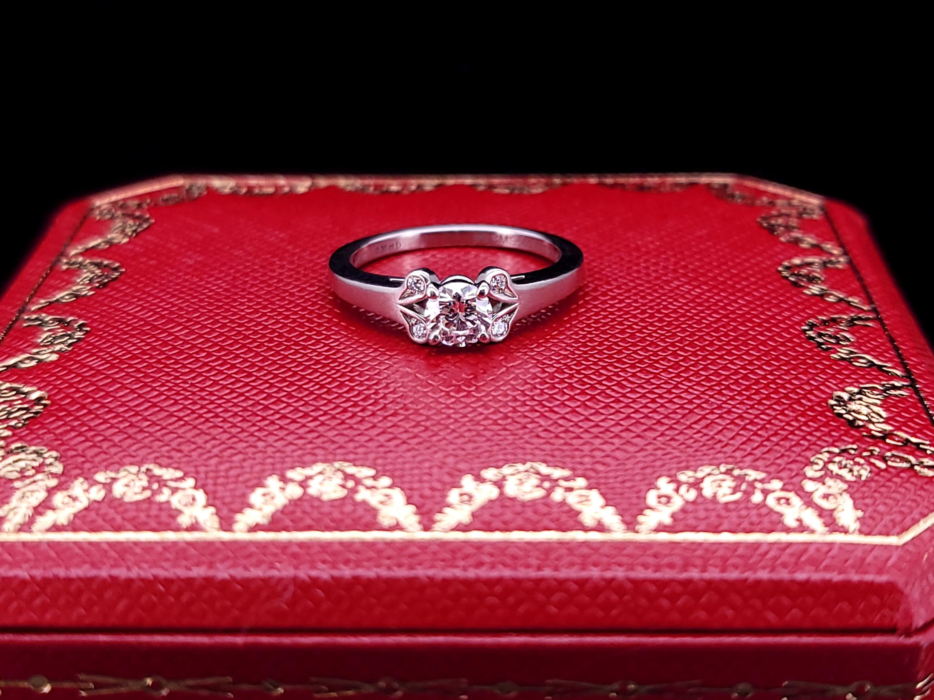 Anello di fidanzamento Cartier Ballerine Round Brilliante 0,35 tcw F, VVS1 in vendita 1