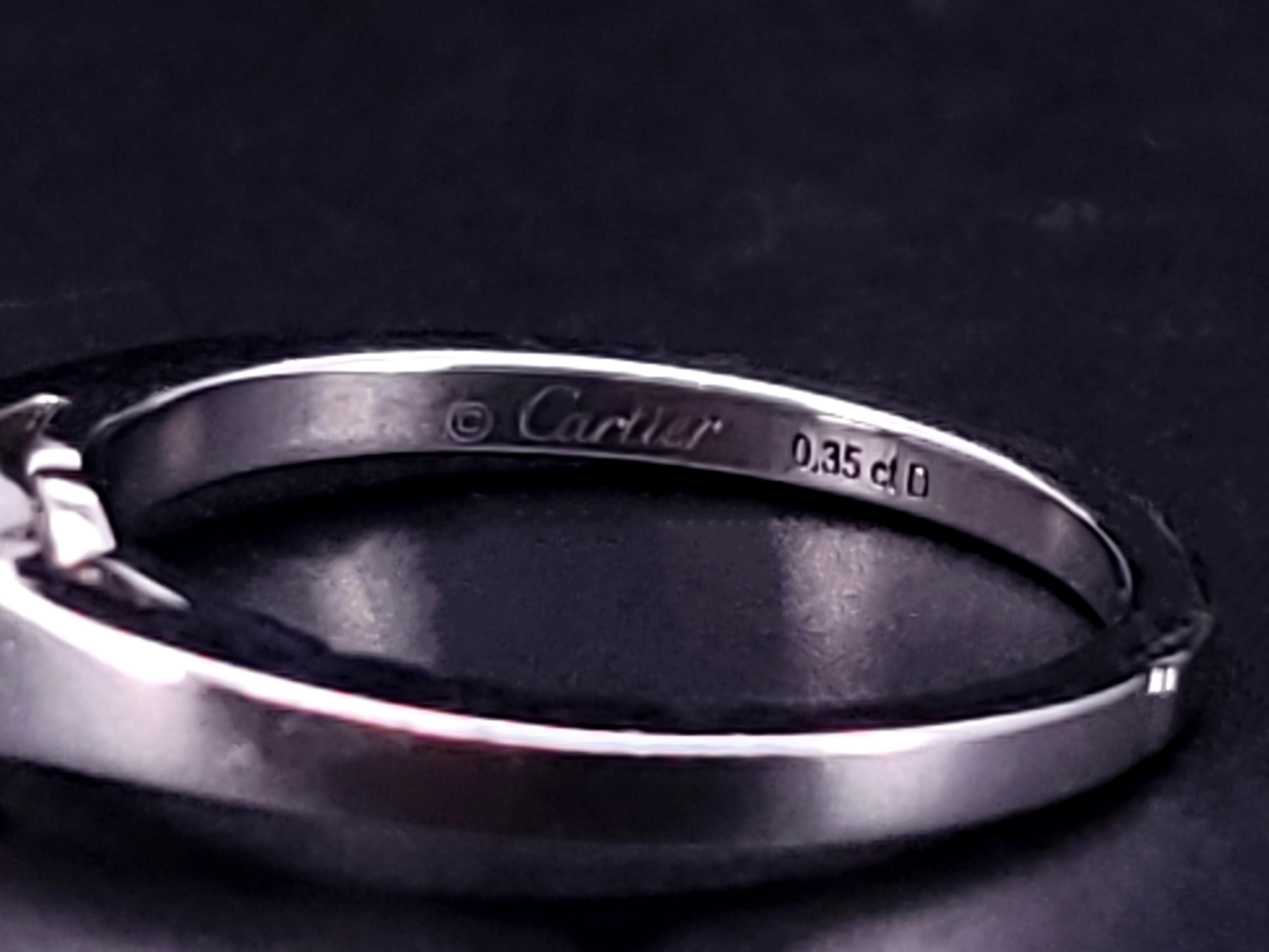 Anello di fidanzamento Cartier Ballerine Round Brilliante 0,35 tcw F, VVS1 in vendita 3