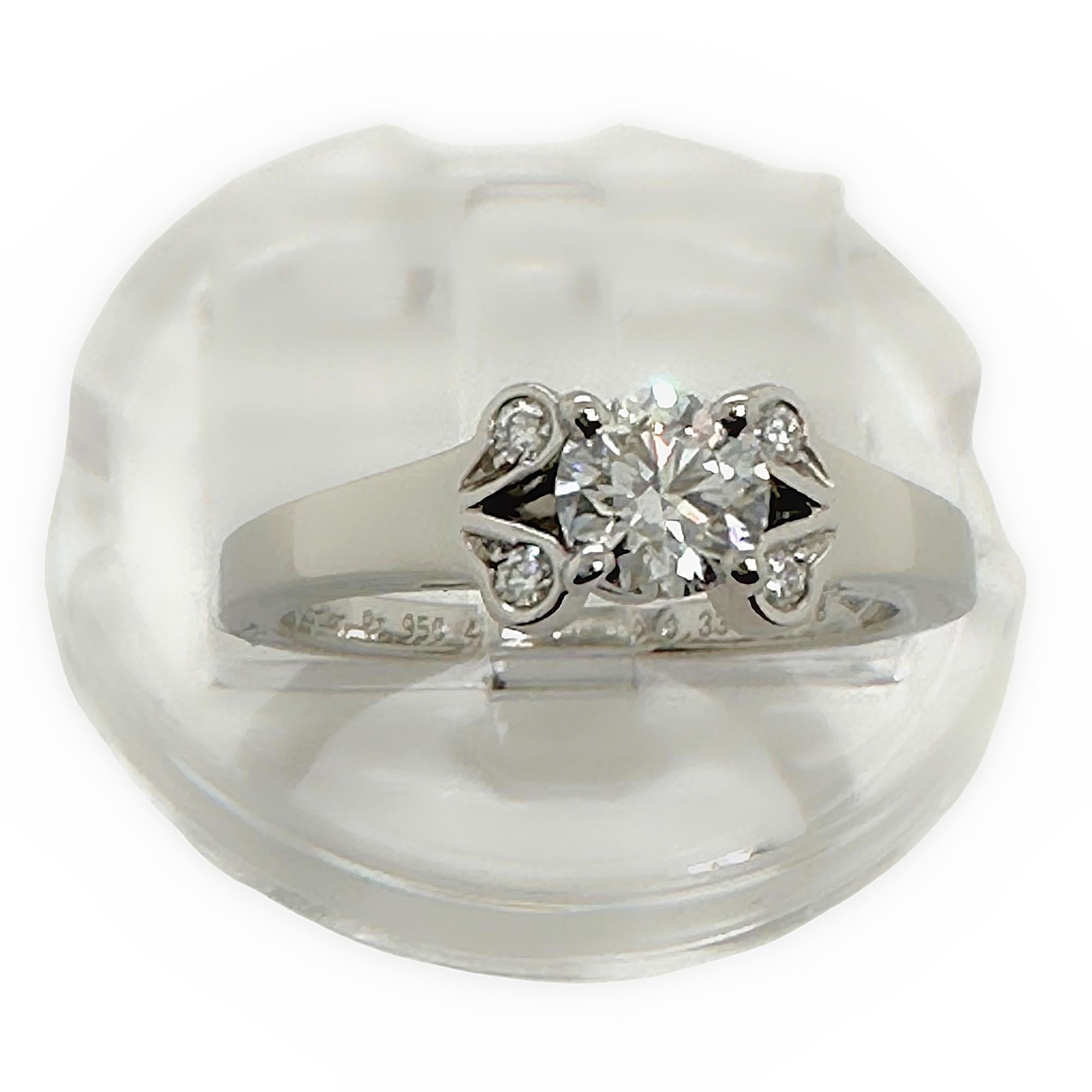 Cartier Ballerine Runder Brillant Diamant 0,36 tcw FVVS1 Verlobungsring COA GIA im Angebot 6