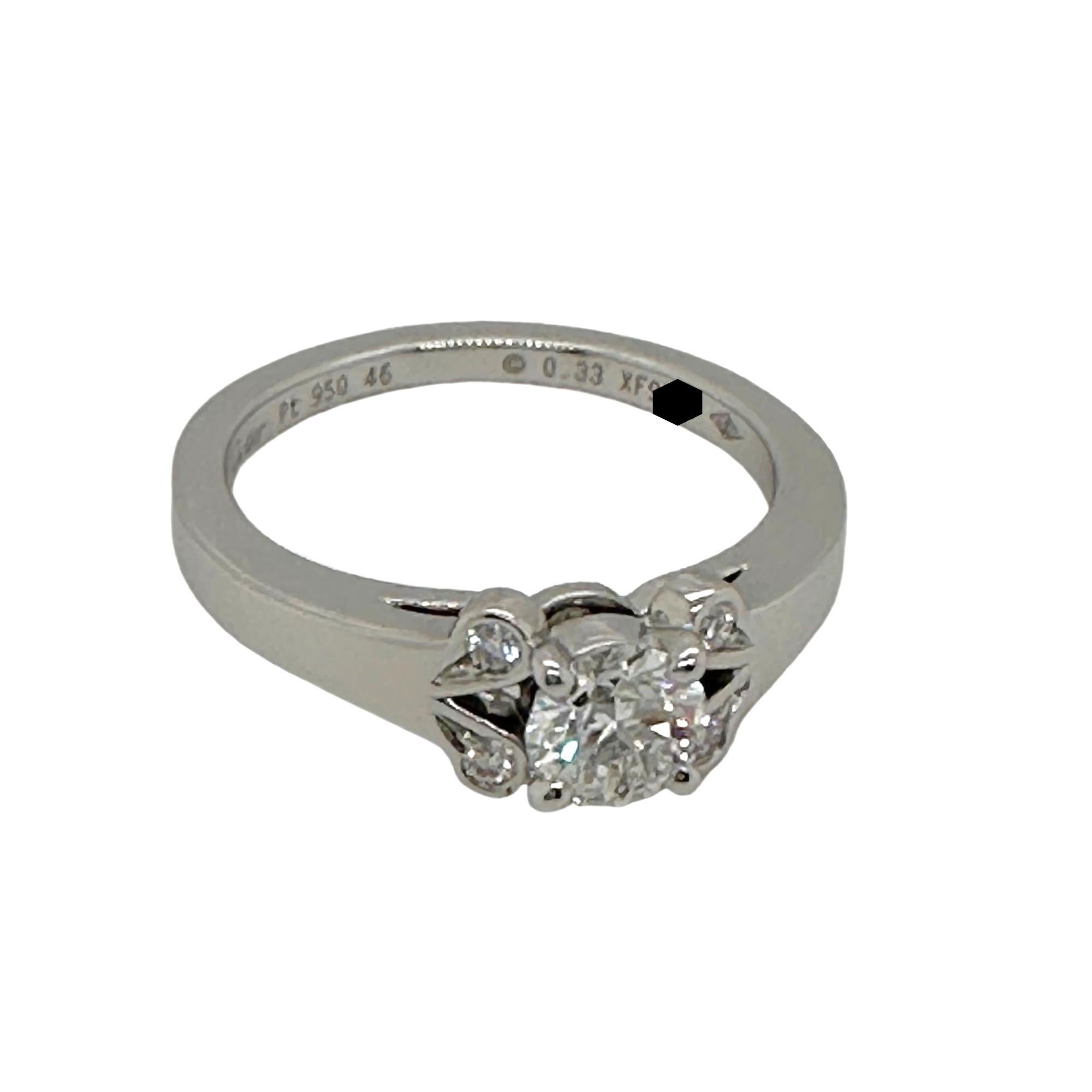 Cartier Ballerine Runder Brillant Diamant 0,36 tcw FVVS1 Verlobungsring COA GIA im Angebot 7