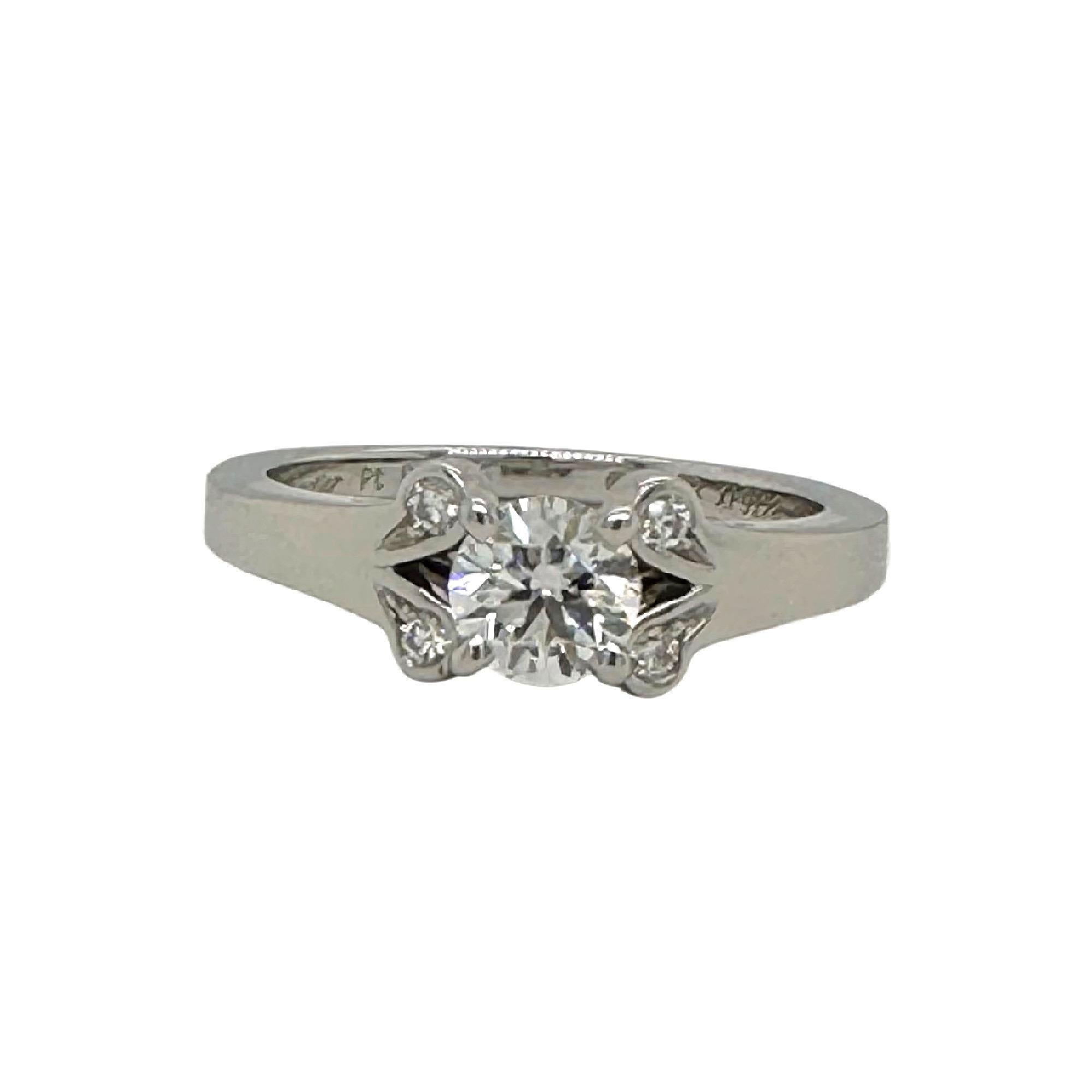 Cartier Ballerine Runder Brillant Diamant 0,36 tcw FVVS1 Verlobungsring COA GIA im Angebot 8