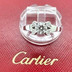 Cartier Ballerine Round Brilliant Diamond 0.36 tcw FVVS1 Engagement Ring COA GIA