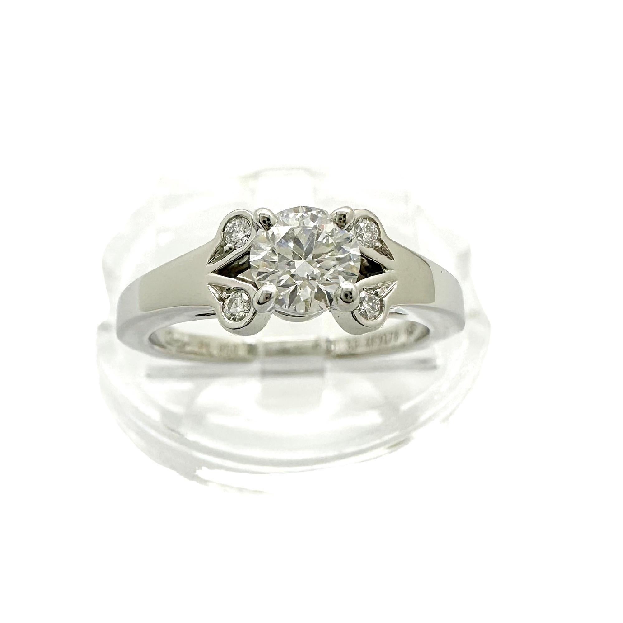 Cartier Ballerine Runder Brillant Diamant 0,36 tcw FVVS1 Verlobungsring COA GIA im Angebot 2