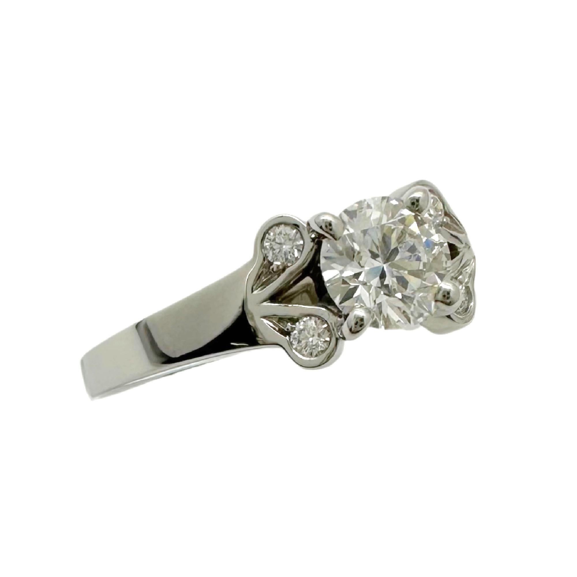 Cartier Ballerine Runder Brillant Diamant 0,36 tcw FVVS1 Verlobungsring COA GIA im Angebot 4