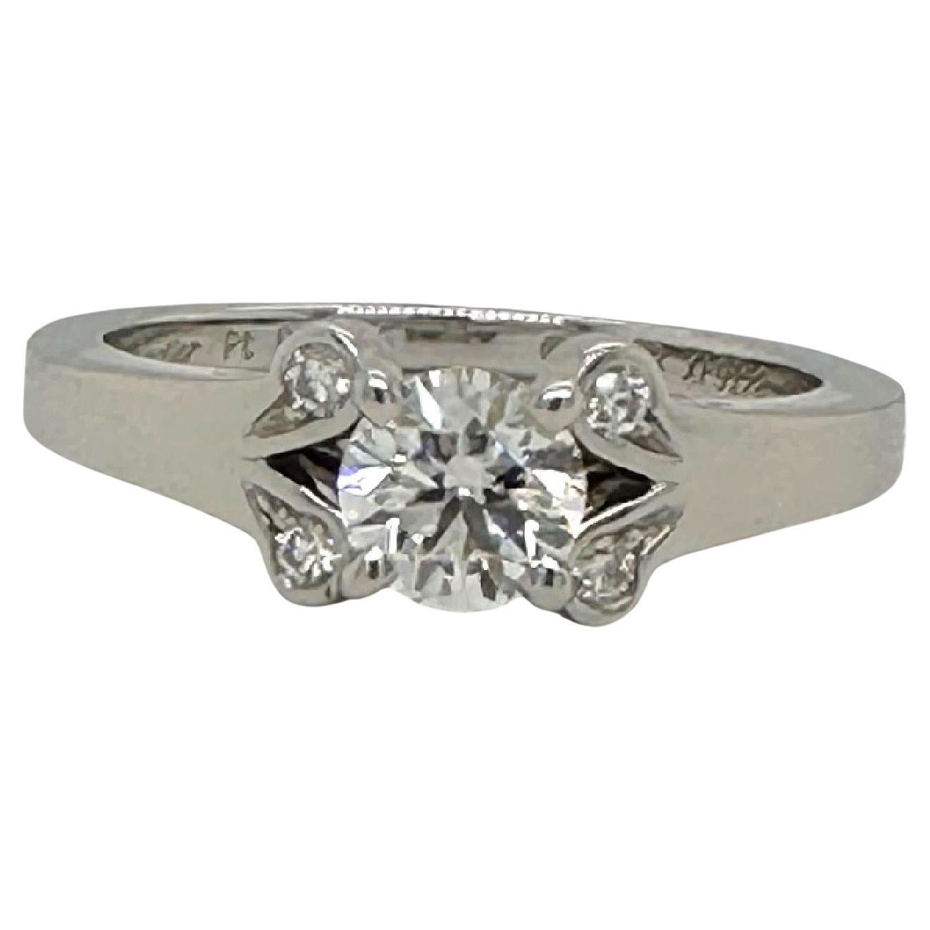 Cartier Ballerine Runder Brillant Diamant 0,36 tcw FVVS1 Verlobungsring COA GIA im Angebot