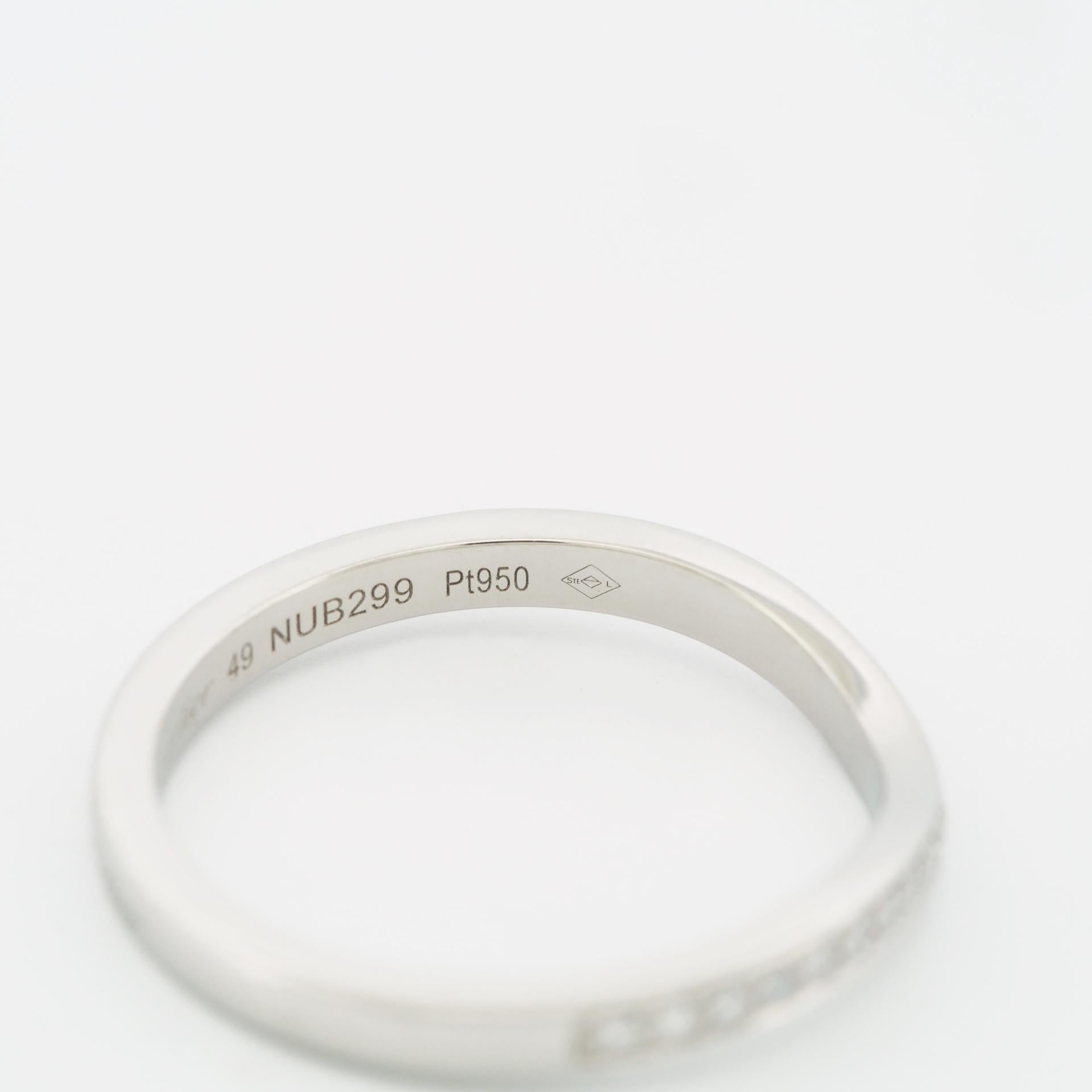 Cartier Ballerine Semi Paved Diamonds Wedding Band Ring Pt 49 in vendita 5