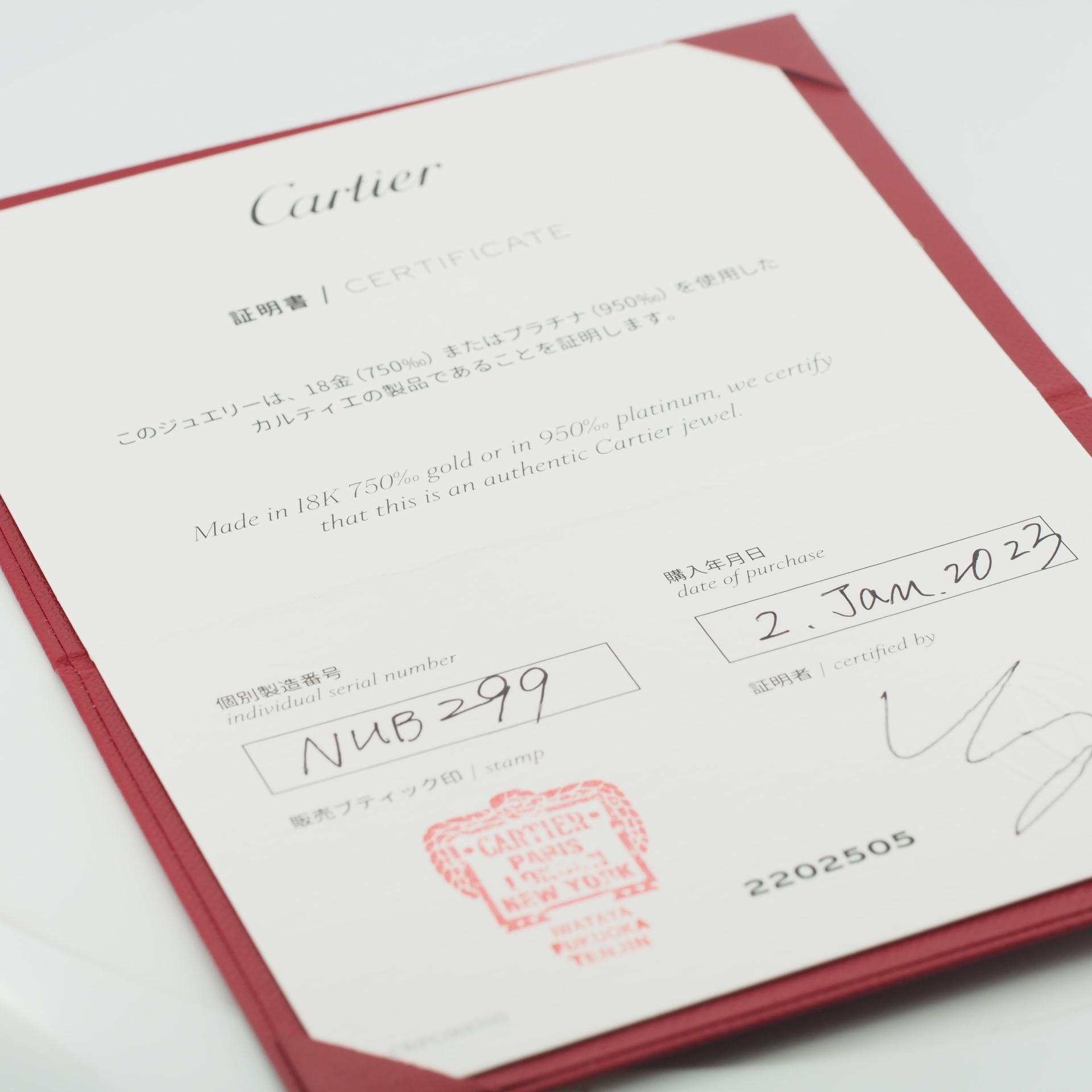 Cartier Ballerine Semi Paved Diamonds Wedding Band Ring Pt 49 in vendita 6