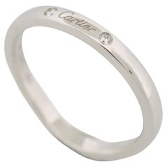 Cartier Ballerine Semi Paved Diamonds Wedding Band Ring Pt 49