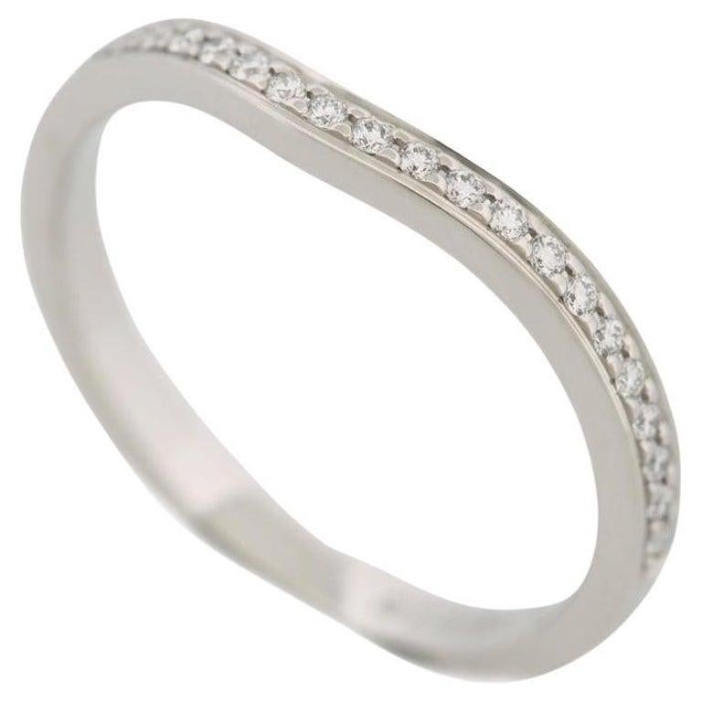 Taglio rotondo Cartier Ballerine Semi Paved Diamonds Wedding Band Ring Pt 49 in vendita