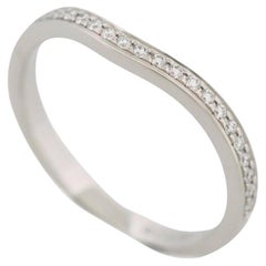 Cartier Ballerine Semi Paved Diamonds Wedding Band Ring Pt 49