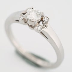 Cartier Ballerine Solitaire 0.23ct Diamond Engagement Ring Pt 50