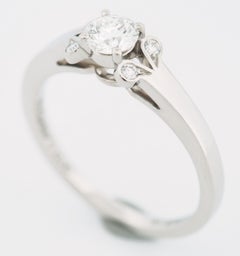 Cartier Ballerine Solitaire 0.32ct Diamond Engagement Ring Pt 51