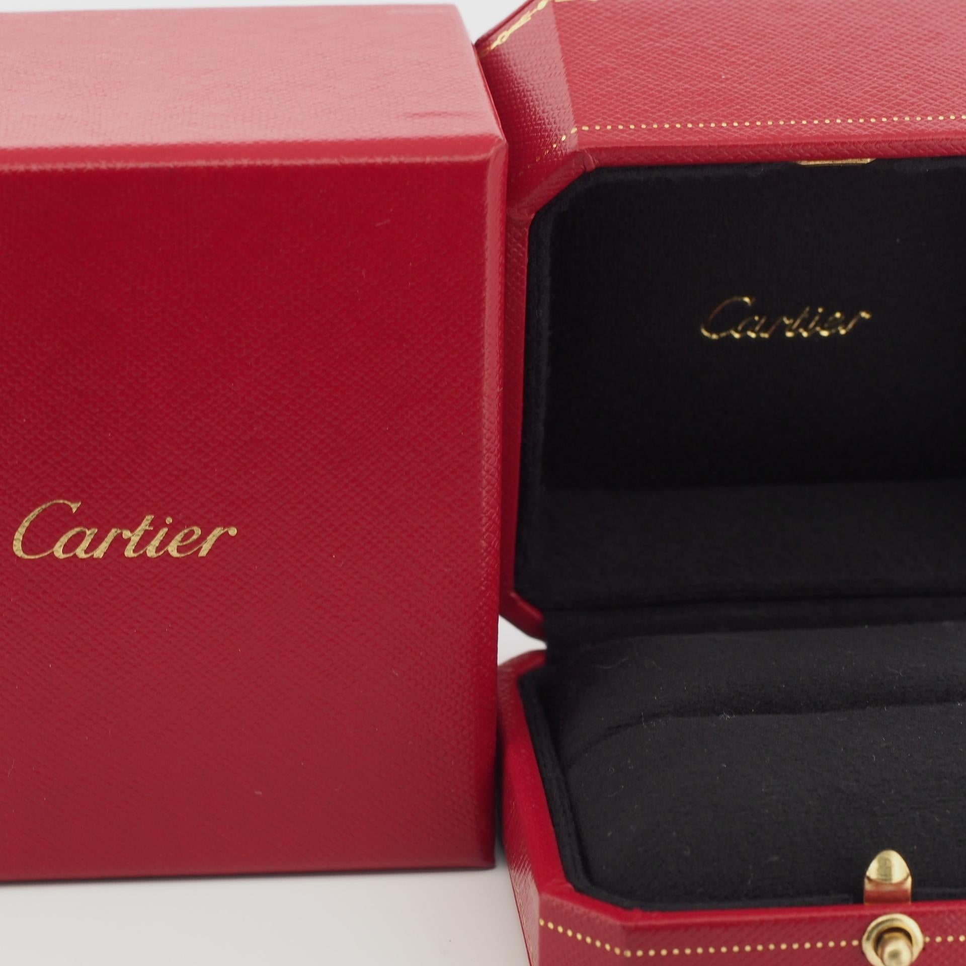 Cartier Ballerine Solitaire 0.32ct Diamond Engagement Ring Pt 51 For Sale 4